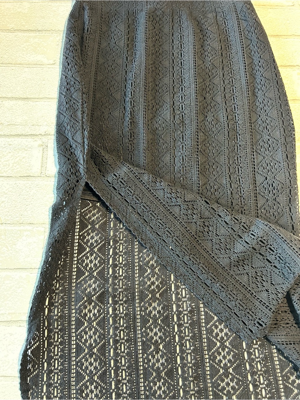Billabong Black Lace Skirt with Side Slit Cottage core Festival size small - Picture 7 of 7